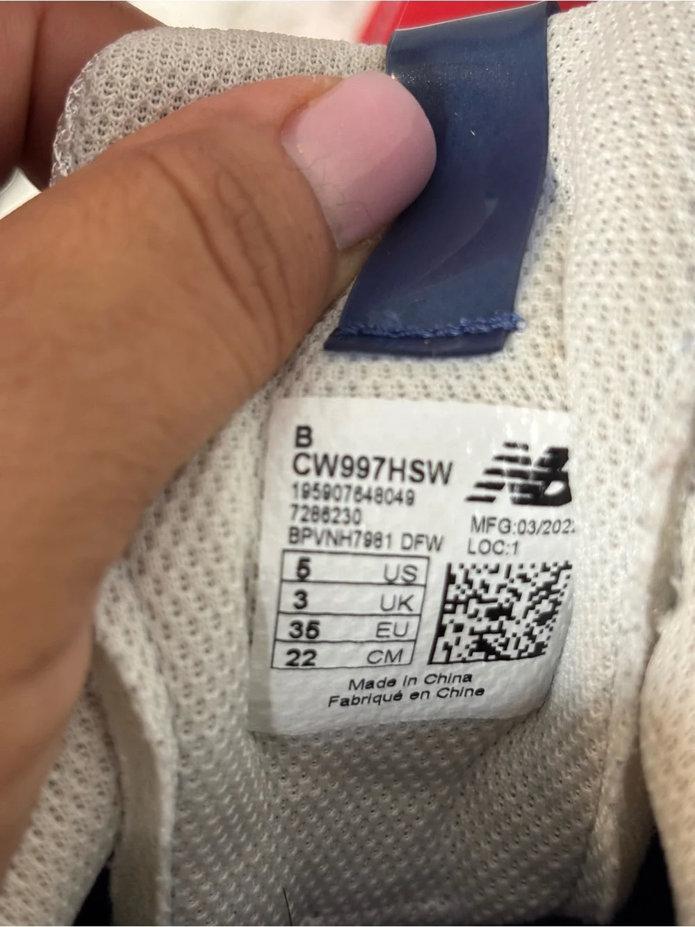 New Balance Navy and White kids Sneakers